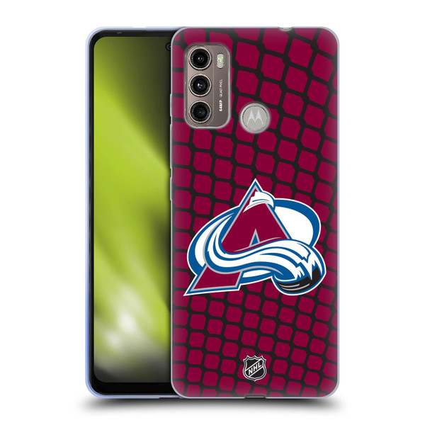 NHL Colorado Avalanche Net Pattern Soft Gel Case for Motorola Moto G60 / Moto G40 Fusion
