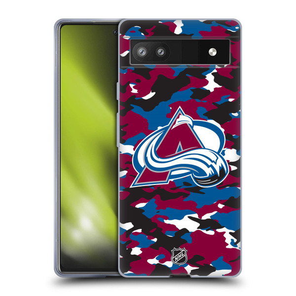 NHL Colorado Avalanche Camouflage Soft Gel Case for Google Pixel 6a