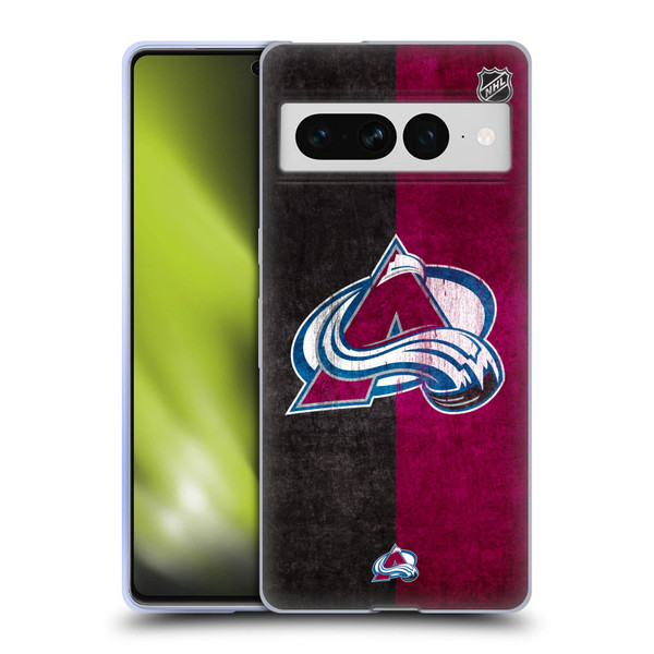 NHL Colorado Avalanche Half Distressed Soft Gel Case for Google Pixel 7 Pro