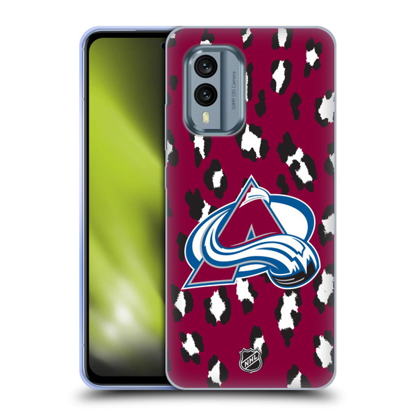 NHL Colorado Avalanche Leopard Patten Soft Gel Case for Nokia X30