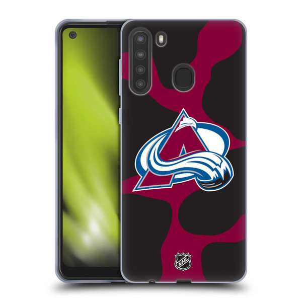 NHL Colorado Avalanche Cow Pattern Soft Gel Case for Samsung Galaxy A21 (2020)