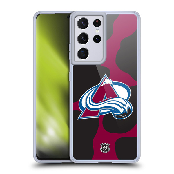 NHL Colorado Avalanche Cow Pattern Soft Gel Case for Samsung Galaxy S21 Ultra 5G