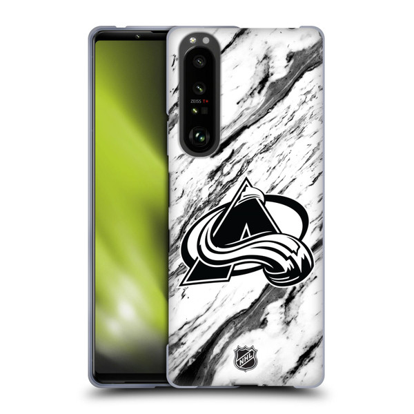 NHL Colorado Avalanche Marble Soft Gel Case for Sony Xperia 1 III