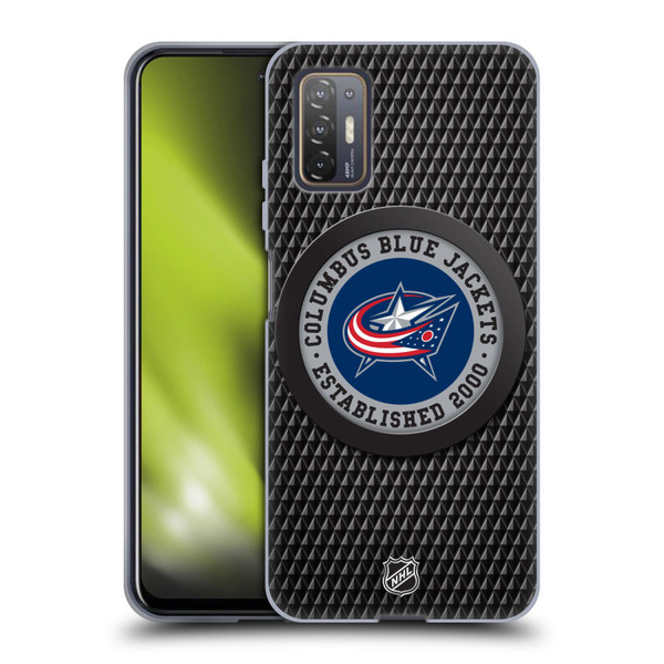 NHL Columbus Blue Jackets Puck Texture Soft Gel Case for HTC Desire 21 Pro 5G