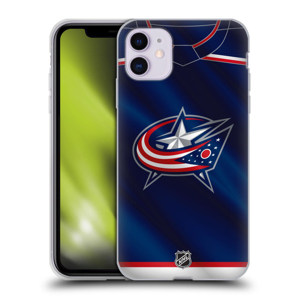 NHL Columbus Blue Jackets Jersey Soft Gel Case for Apple iPhone 11