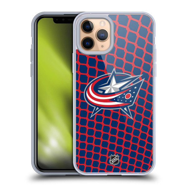 NHL Columbus Blue Jackets Net Pattern Soft Gel Case for Apple iPhone 11 Pro