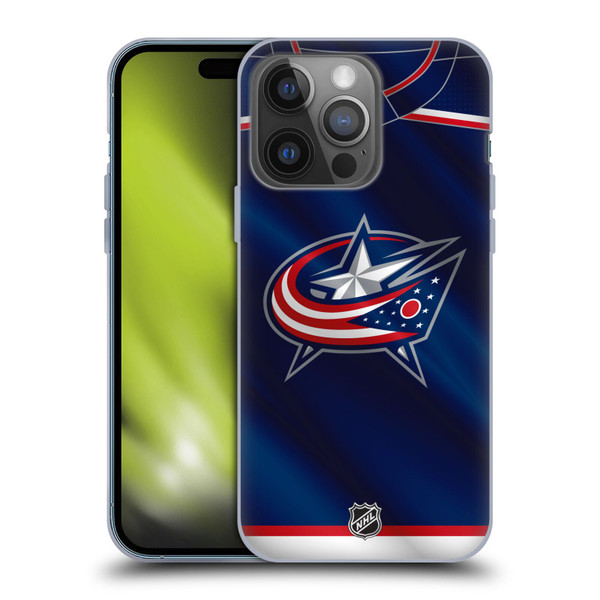 NHL Columbus Blue Jackets Jersey Soft Gel Case for Apple iPhone 14 Pro