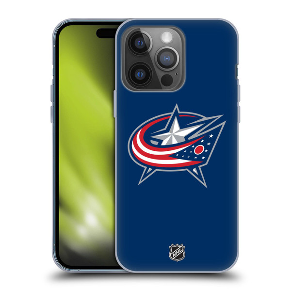 NHL Columbus Blue Jackets Plain Soft Gel Case for Apple iPhone 14 Pro