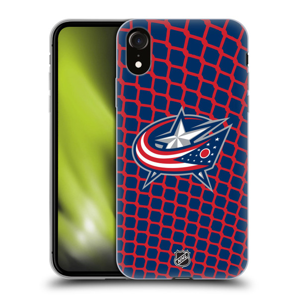 NHL Columbus Blue Jackets Net Pattern Soft Gel Case for Apple iPhone XR