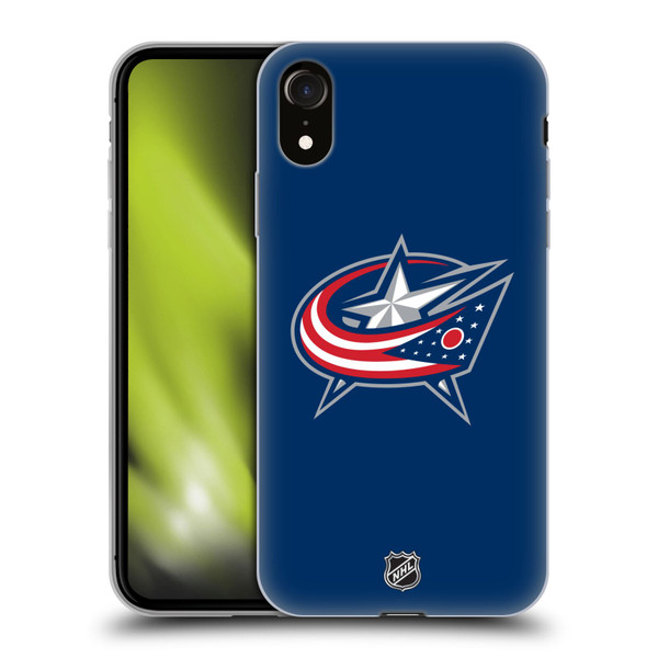 NHL Columbus Blue Jackets Plain Soft Gel Case for Apple iPhone XR