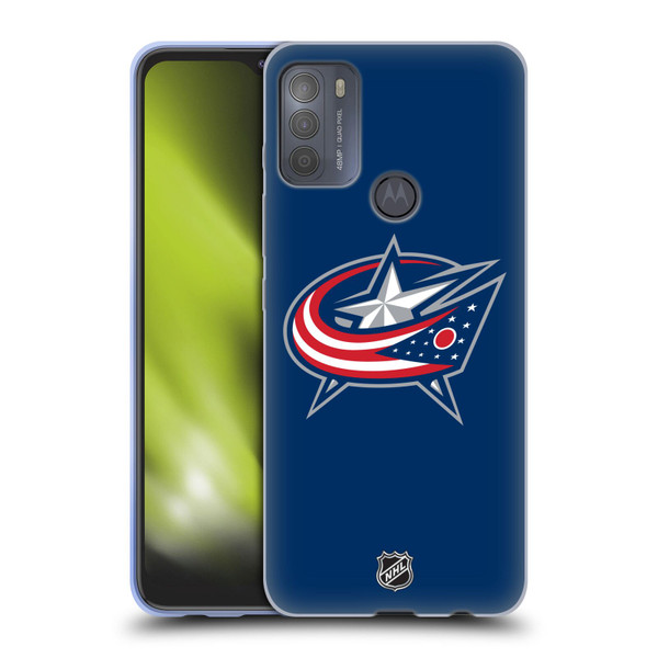 NHL Columbus Blue Jackets Plain Soft Gel Case for Motorola Moto G50