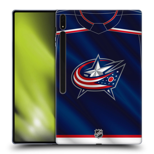 NHL Columbus Blue Jackets Jersey Soft Gel Case for Samsung Galaxy Tab S8 Ultra