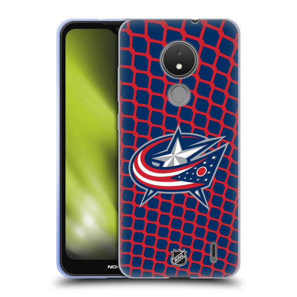 NHL Columbus Blue Jackets Net Pattern Soft Gel Case for Nokia C21