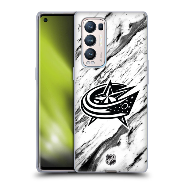 NHL Columbus Blue Jackets Marble Soft Gel Case for OPPO Find X3 Neo / Reno5 Pro+ 5G