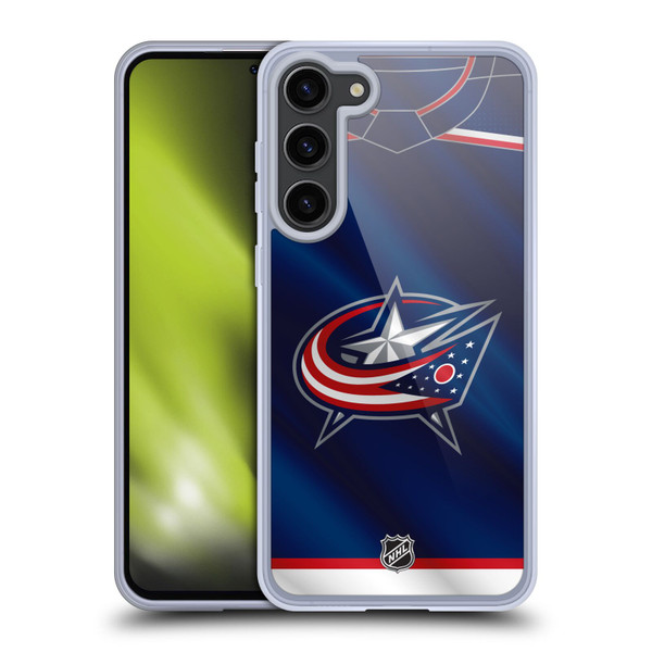 NHL Columbus Blue Jackets Jersey Soft Gel Case for Samsung Galaxy S23+ 5G