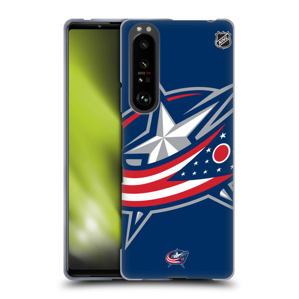 NHL Columbus Blue Jackets Oversized Soft Gel Case for Sony Xperia 1 III