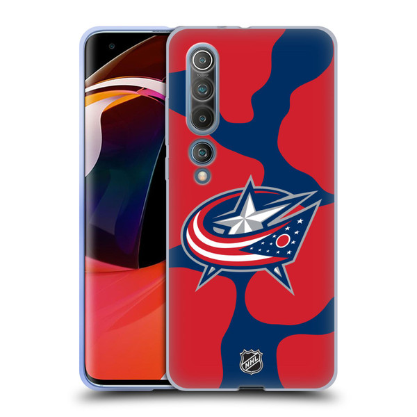 NHL Columbus Blue Jackets Cow Pattern Soft Gel Case for Xiaomi Mi 10 5G / Mi 10 Pro 5G