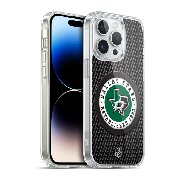 NHL Dallas Stars Puck Texture Soft Gel Case for Apple iPhone 13 Pro