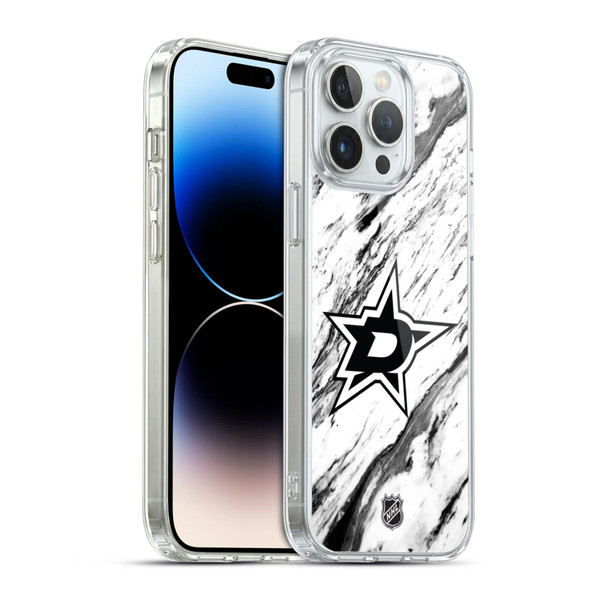 NHL Dallas Stars Marble Soft Gel Case for Apple iPhone 14 Pro Max