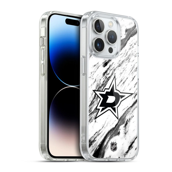 NHL Dallas Stars Marble Soft Gel Case for Apple iPhone 14 Pro