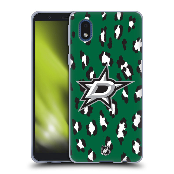 NHL Dallas Stars Leopard Patten Soft Gel Case for Samsung Galaxy A01 Core (2020)