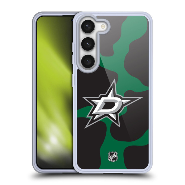 NHL Dallas Stars Cow Pattern Soft Gel Case for Samsung Galaxy S23 5G