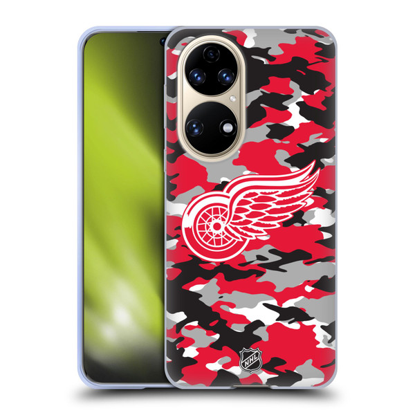 NHL Detroit Red Wings Camouflage Soft Gel Case for Huawei P50