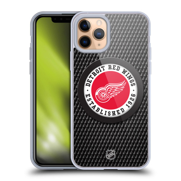 NHL Detroit Red Wings Puck Texture Soft Gel Case for Apple iPhone 11 Pro