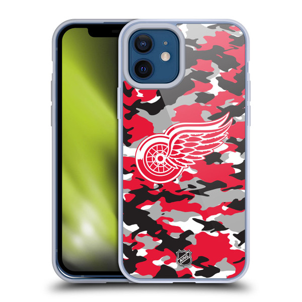 NHL Detroit Red Wings Camouflage Soft Gel Case for Apple iPhone 12 / iPhone 12 Pro