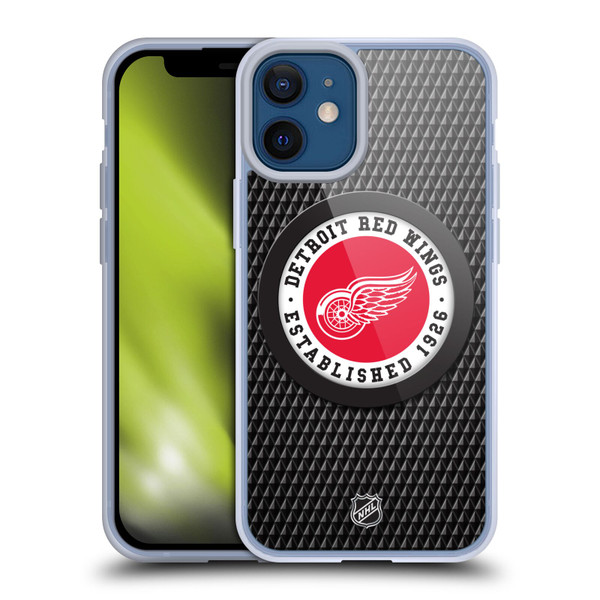 NHL Detroit Red Wings Puck Texture Soft Gel Case for Apple iPhone 12 Mini