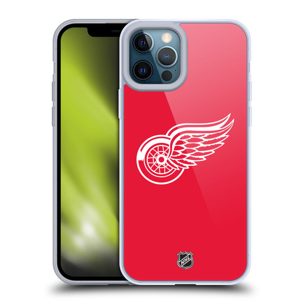 NHL Detroit Red Wings Plain Soft Gel Case for Apple iPhone 12 Pro Max