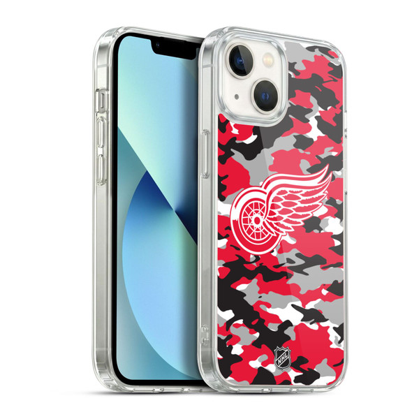 NHL Detroit Red Wings Camouflage Soft Gel Case for Apple iPhone 13