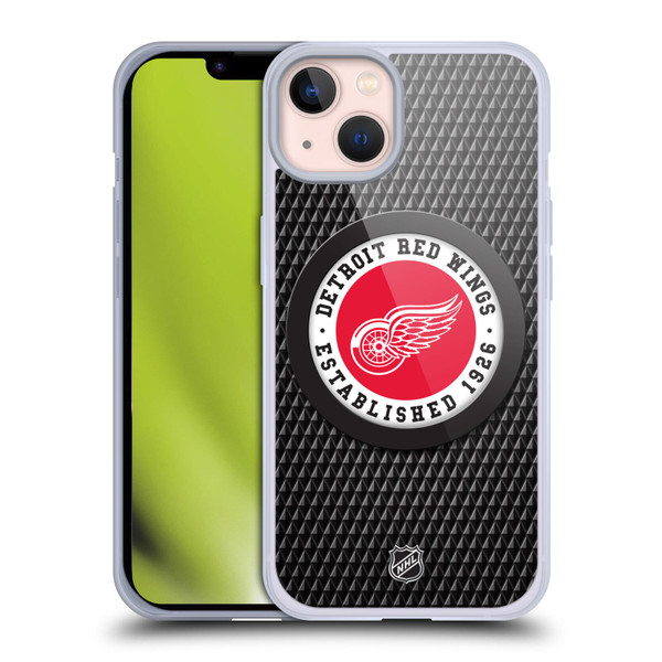 NHL Detroit Red Wings Puck Texture Soft Gel Case for Apple iPhone 13