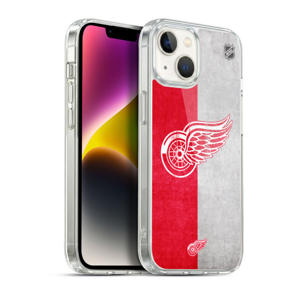 NHL Detroit Red Wings Half Distressed Soft Gel Case for Apple iPhone 14
