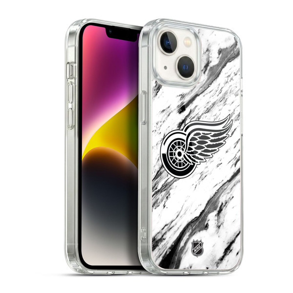 NHL Detroit Red Wings Marble Soft Gel Case for Apple iPhone 14