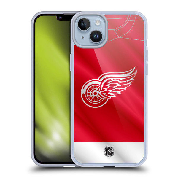 NHL Detroit Red Wings Jersey Soft Gel Case for Apple iPhone 14 Plus