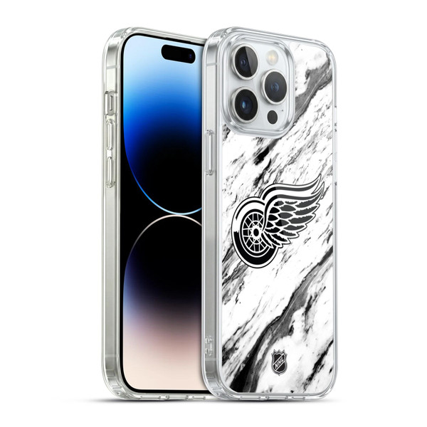 NHL Detroit Red Wings Marble Soft Gel Case for Apple iPhone 14 Pro Max & MagSafe