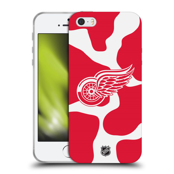 NHL Detroit Red Wings Cow Pattern Soft Gel Case for Apple iPhone 5 / 5s / iPhone SE 2016