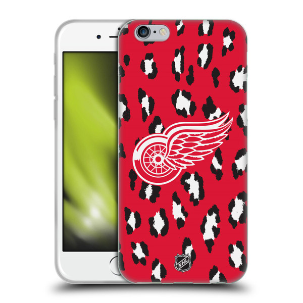 NHL Detroit Red Wings Leopard Patten Soft Gel Case for Apple iPhone 6 / iPhone 6s