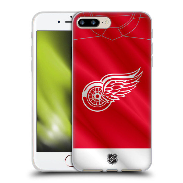 NHL Detroit Red Wings Jersey Soft Gel Case for Apple iPhone 7 Plus / iPhone 8 Plus