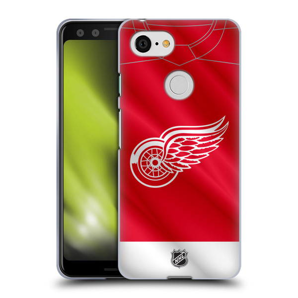 NHL Detroit Red Wings Jersey Soft Gel Case for Google Pixel 3