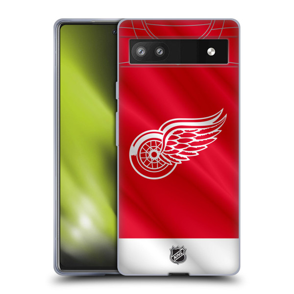 NHL Detroit Red Wings Jersey Soft Gel Case for Google Pixel 6a