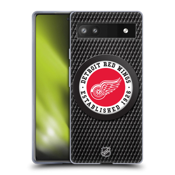 NHL Detroit Red Wings Puck Texture Soft Gel Case for Google Pixel 6a