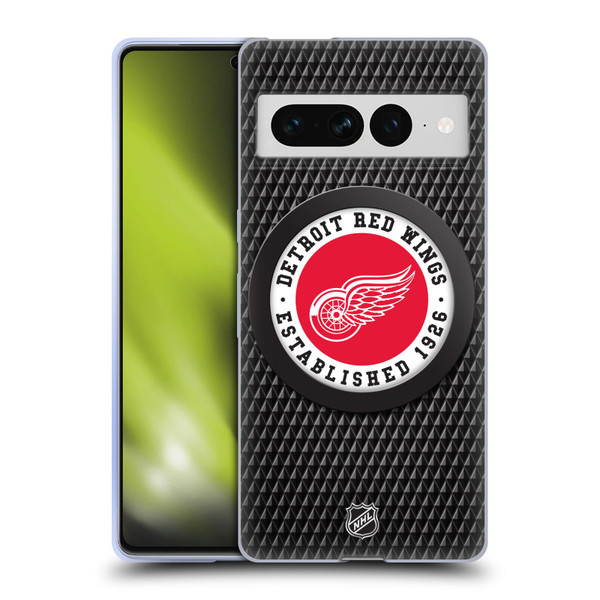 NHL Detroit Red Wings Puck Texture Soft Gel Case for Google Pixel 7 Pro