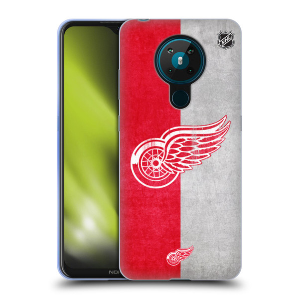 NHL Detroit Red Wings Half Distressed Soft Gel Case for Nokia 5.3