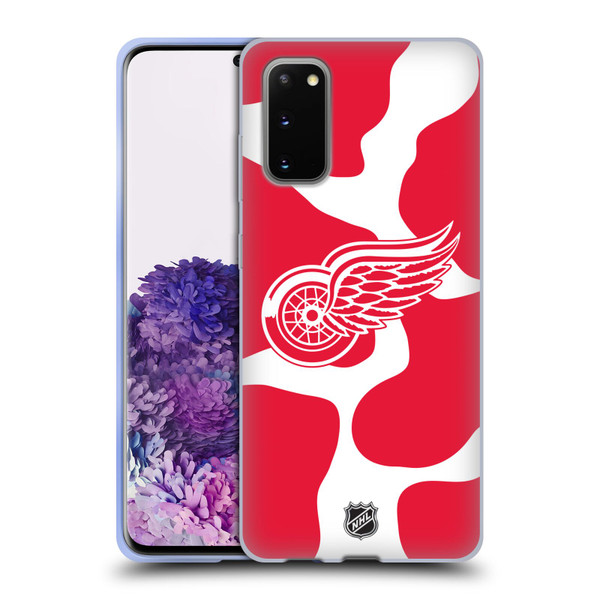 NHL Detroit Red Wings Cow Pattern Soft Gel Case for Samsung Galaxy S20 / S20 5G