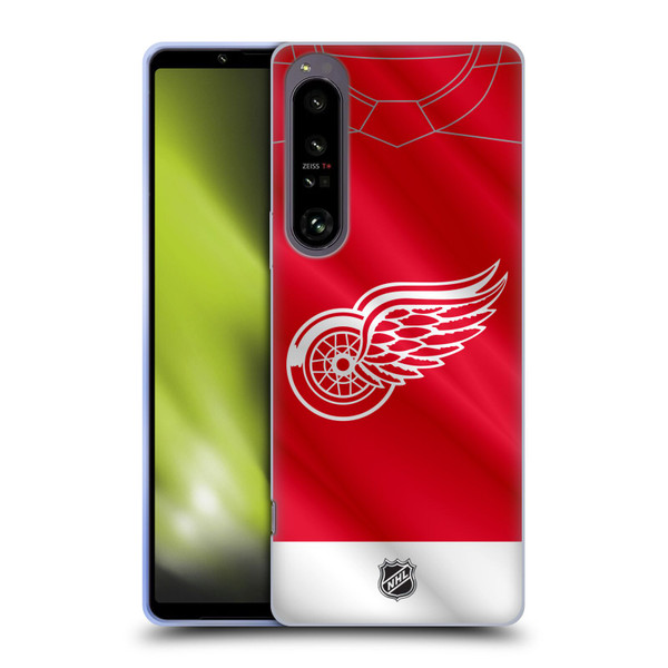 NHL Detroit Red Wings Jersey Soft Gel Case for Sony Xperia 1 IV