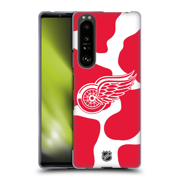 NHL Detroit Red Wings Cow Pattern Soft Gel Case for Sony Xperia 1 III