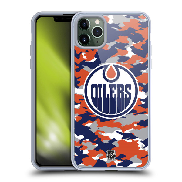 NHL Edmonton Oilers Camouflage Soft Gel Case for Apple iPhone 11 Pro Max