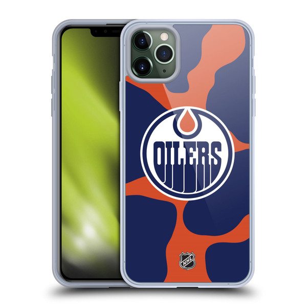 NHL Edmonton Oilers Cow Pattern Soft Gel Case for Apple iPhone 11 Pro Max